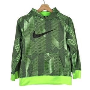 Nike Therma-Fit Neon Green Logo Hoodie Sweatshirt M